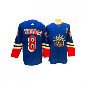 Herren New York Rangers Eishockey Trikot Jacob Trouba 8 Adidas 2022-2023 Reverse Retro Blau Authentic